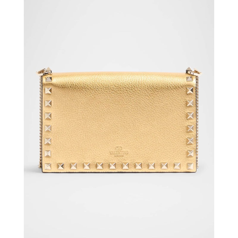 Bolsa Wallet Mini Rockstud Metallic on Chain
