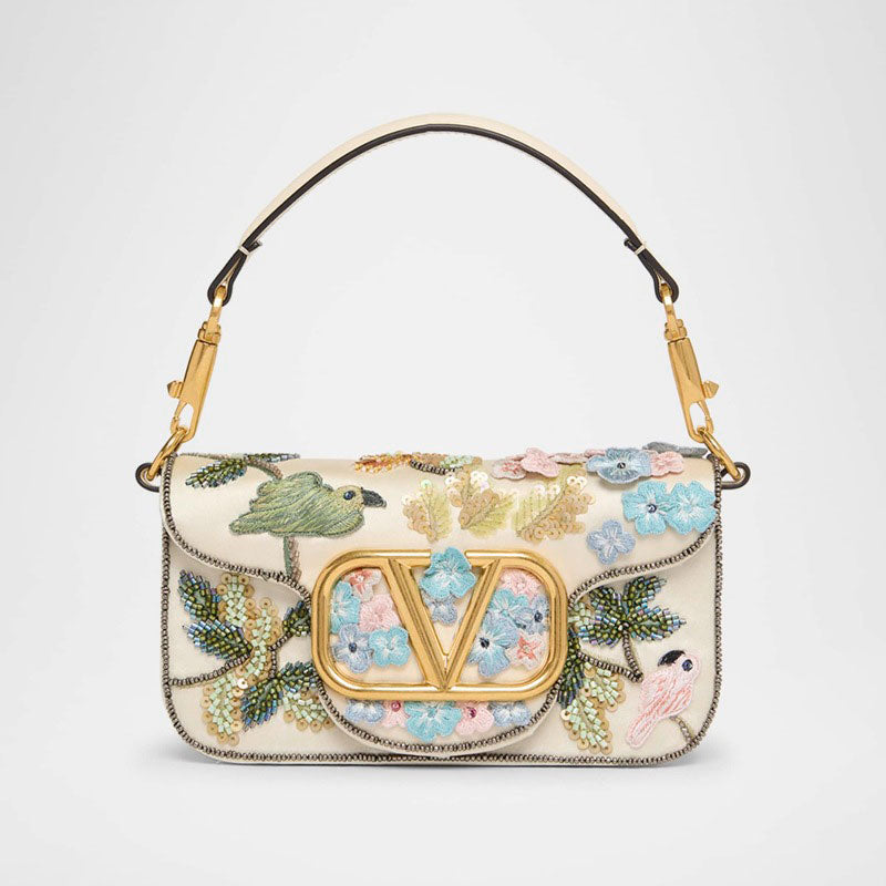 Bolsa Shoulder Loco Small Flower Bird Beaded Satin - Mercado de Luxo - O Maior E-Commerce de Bens, Produtos e Serviços de Luxo do Brasil.