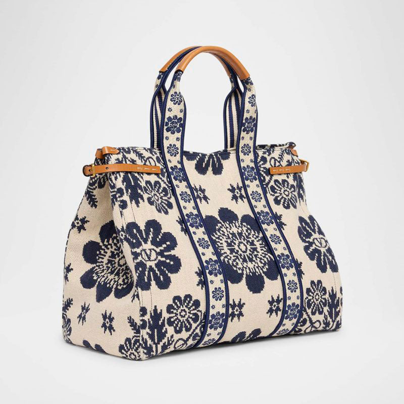 Bolsa Shopper Antibes Jacquard Flower Canvas - Mercado de Luxo - O Maior E-Commerce de Bens, Produtos e Serviços de Luxo do Brasil.