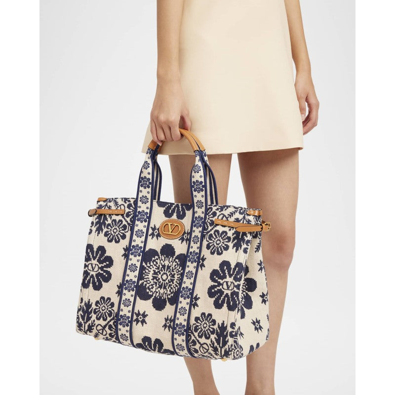 Bolsa Shopper Antibes Jacquard Flower Canvas