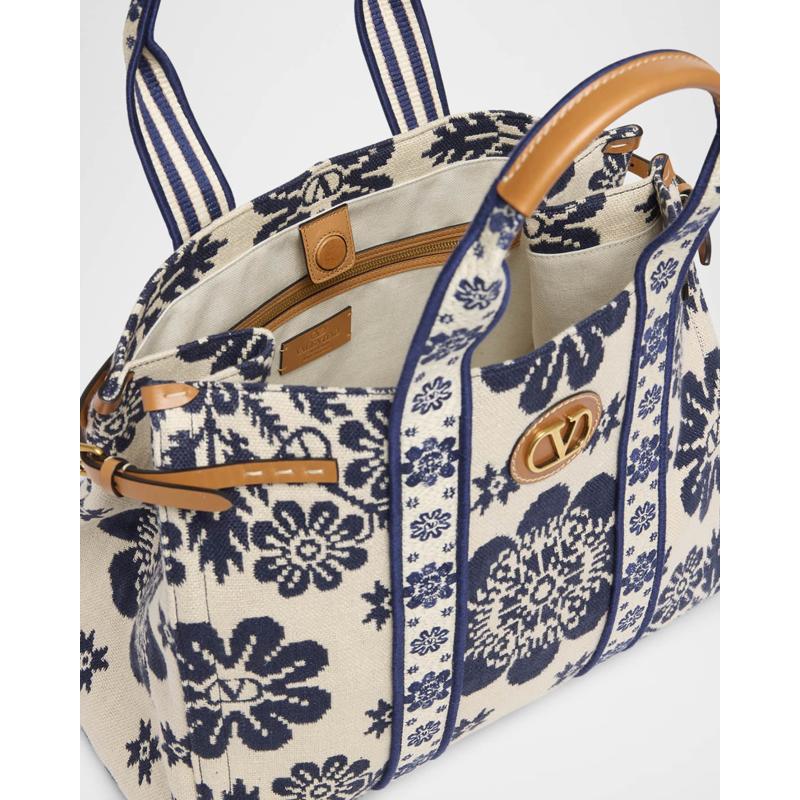 Bolsa Shopper Antibes Jacquard Flower Canvas