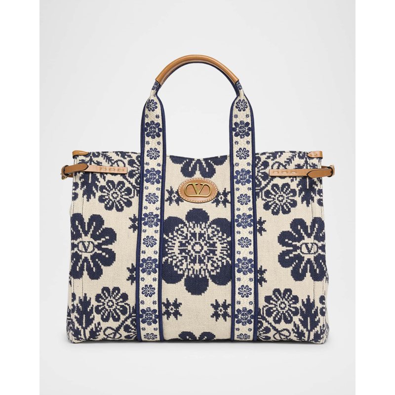 Bolsa Shopper Antibes Jacquard Flower Canvas