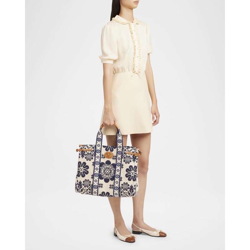 Bolsa Shopper Antibes Jacquard Flower Canvas