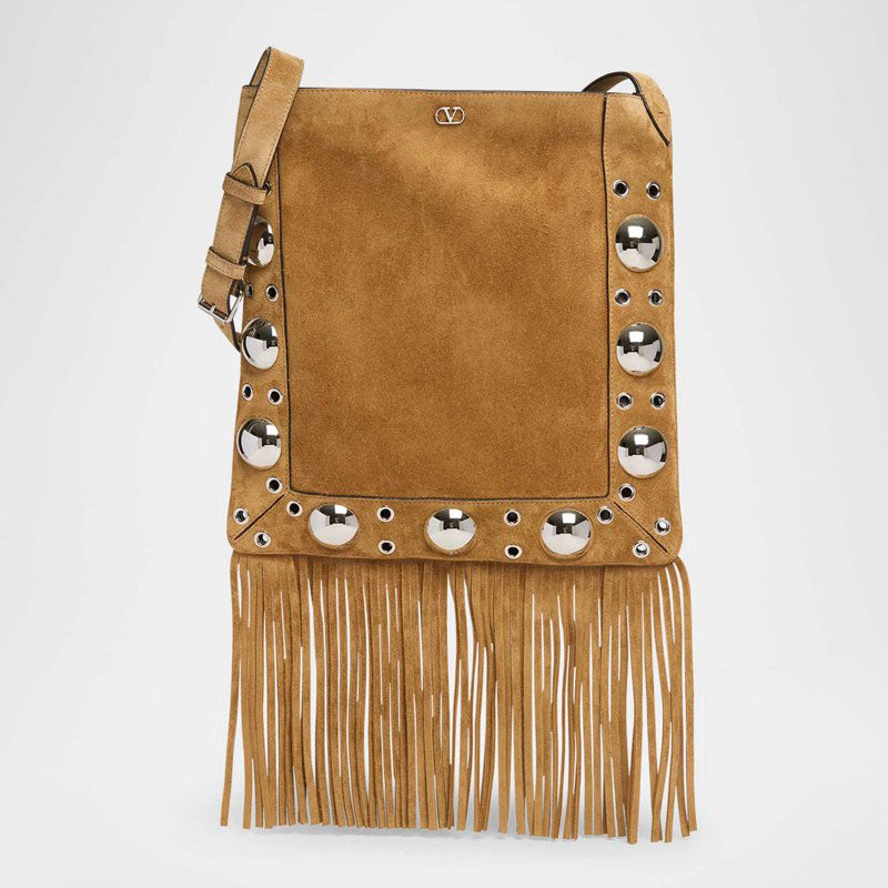 Bolsa Crossbody Nellcote Fringe Studded Suede - Mercado de Luxo - O Maior E-Commerce de Bens, Produtos e Serviços de Luxo do Brasil.