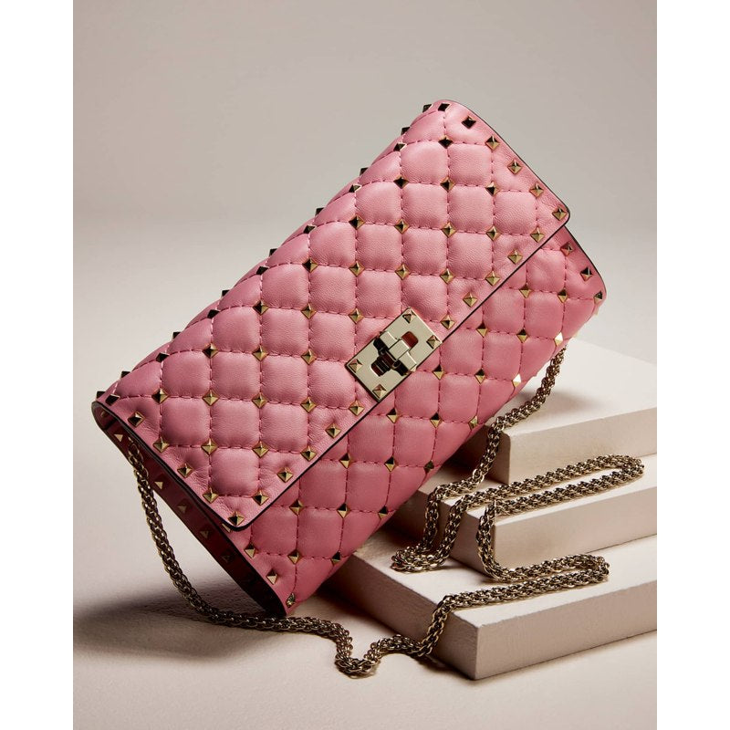 Bolsa Shoulder Quilted Rockstud Spike Chain