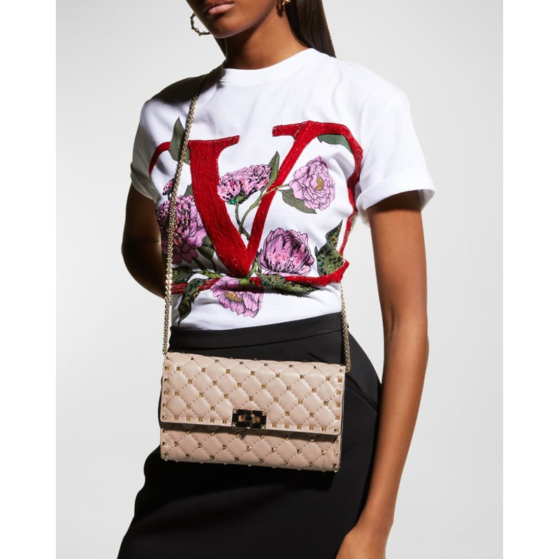 Bolsa Shoulder Quilted Rockstud Spike Chain