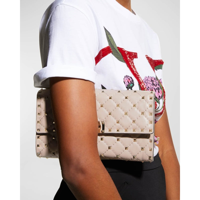 Bolsa Shoulder Quilted Rockstud Spike Chain