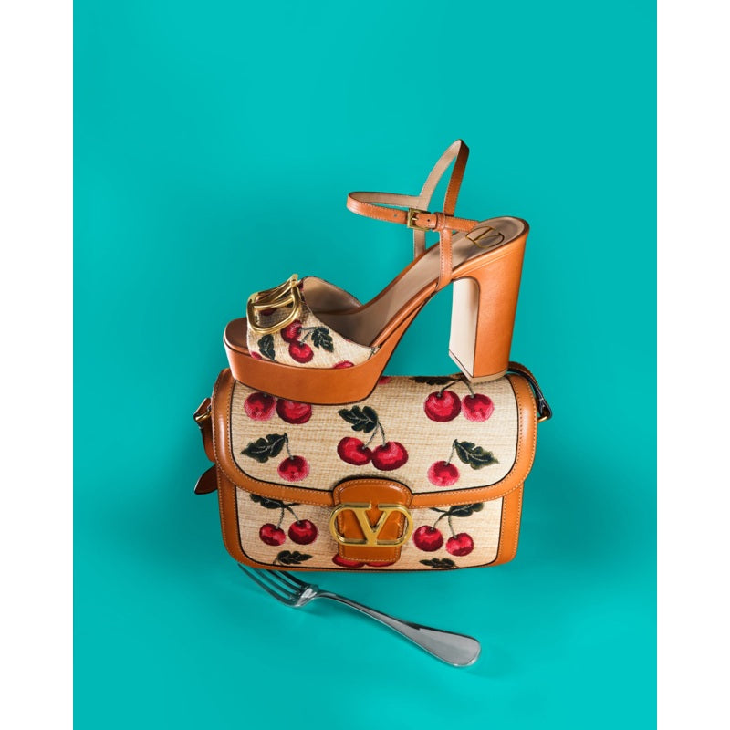 Bolsa Crossbody 9 to 5 Cherries Jacquard Saddle