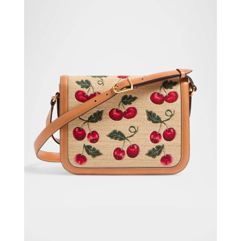 Bolsa Crossbody 9 to 5 Cherries Jacquard Saddle