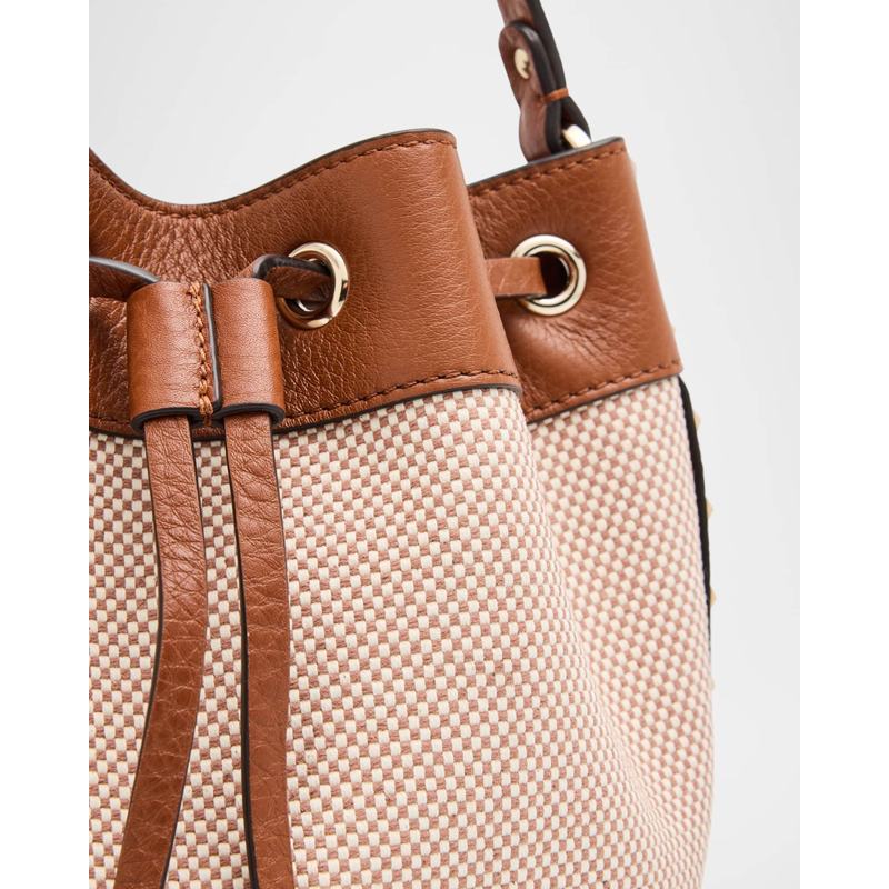 Bolsa Bucket Rockstud Drawstring Canvas