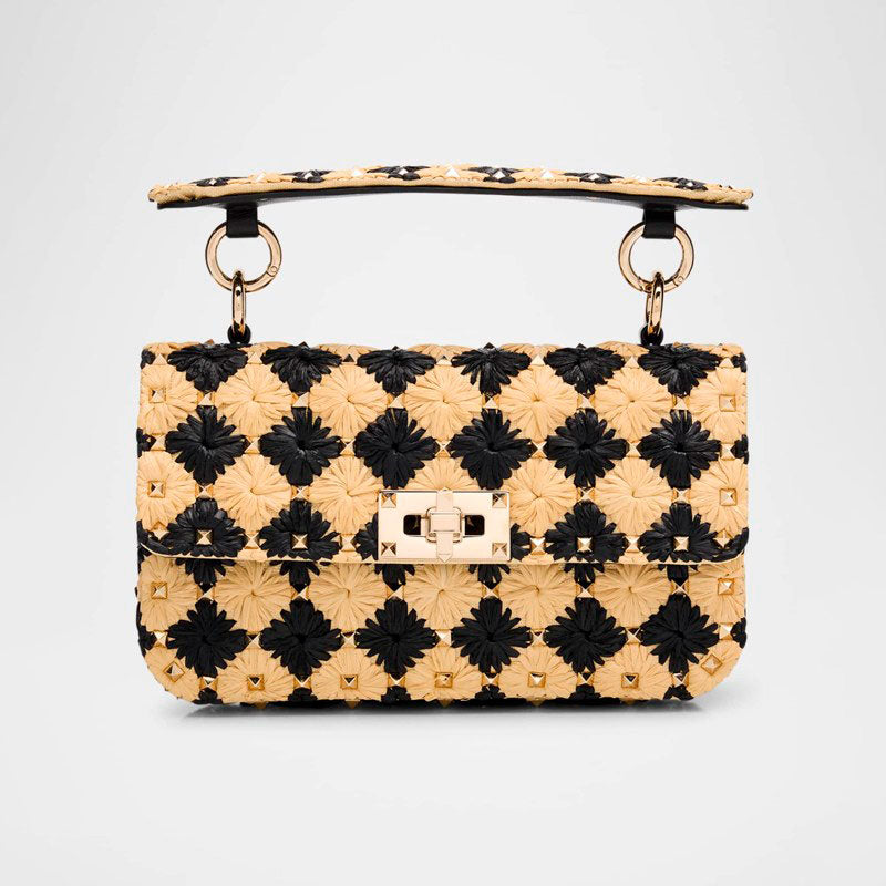 Bolsa Shoulder Rockstud Checkered Woven - Mercado de Luxo - O Maior E-Commerce de Bens, Produtos e Serviços de Luxo do Brasil.