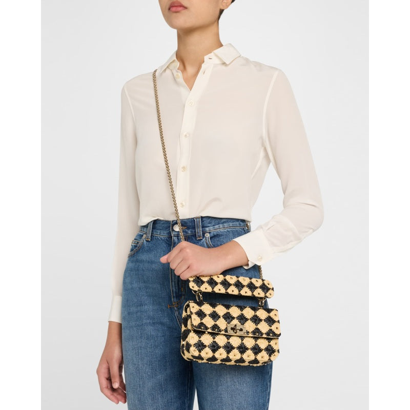 Bolsa Shoulder Rockstud Checkered Woven