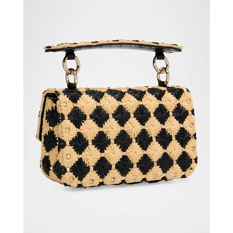 Bolsa Shoulder Rockstud Checkered Woven