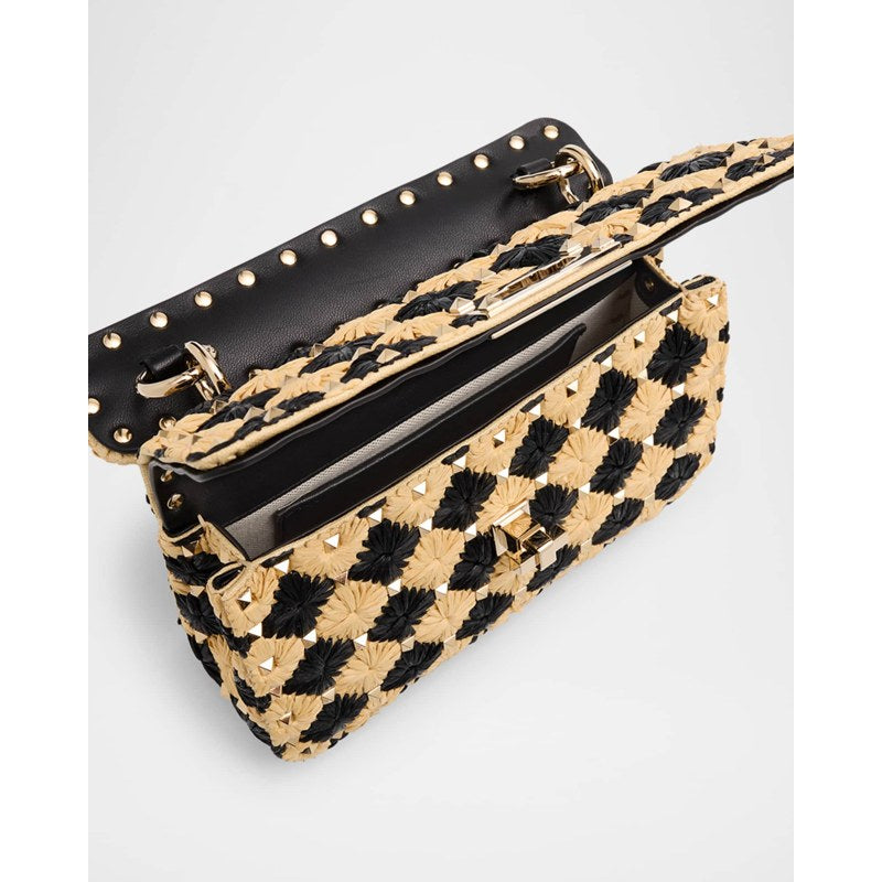 Bolsa Shoulder Rockstud Checkered Woven