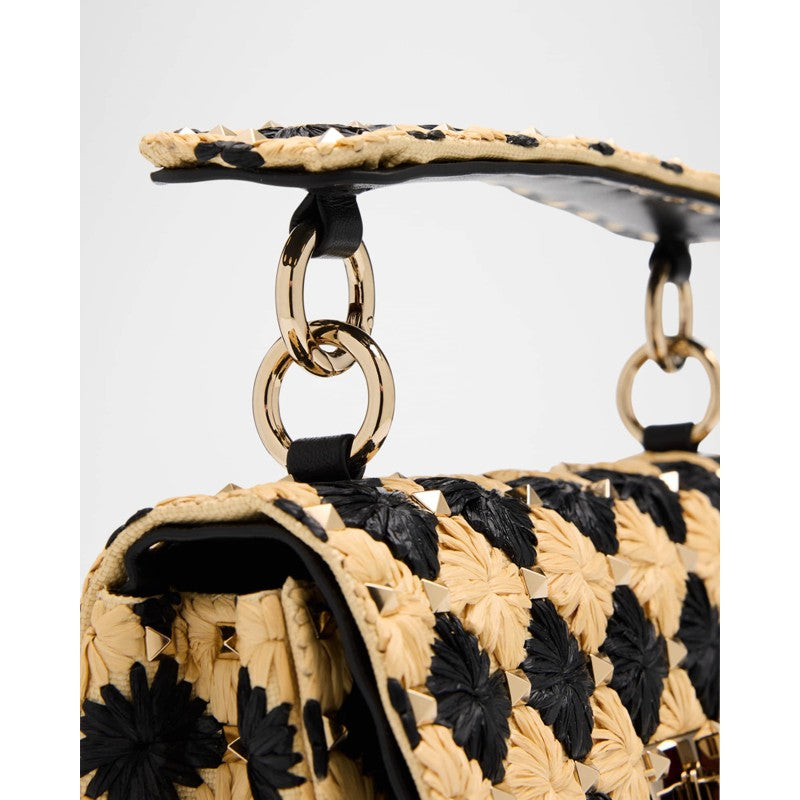 Bolsa Shoulder Rockstud Checkered Woven