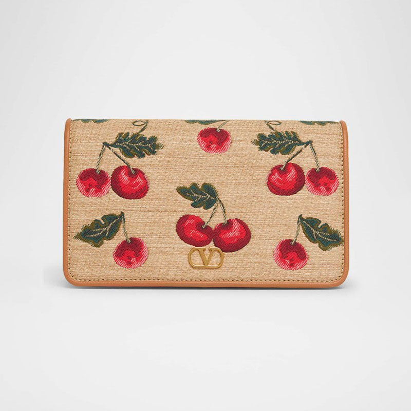 Bolsa Shoulder VLOGO Signature Mini Cherries Jacquard - Mercado de Luxo - O Maior E-Commerce de Bens, Produtos e Serviços de Luxo do Brasil.