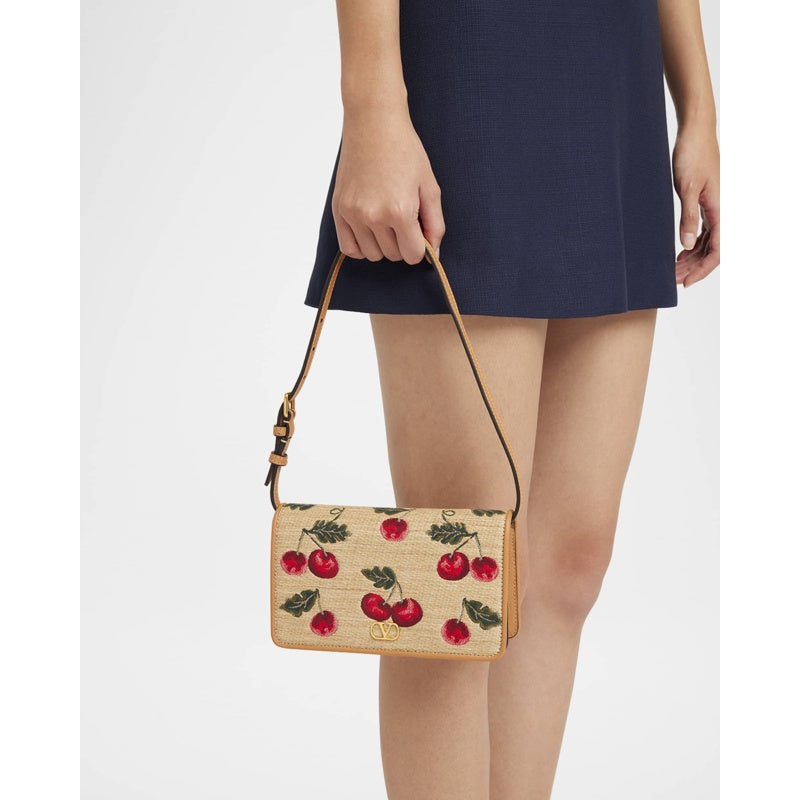 Bolsa Shoulder VLOGO Signature Mini Cherries Jacquard