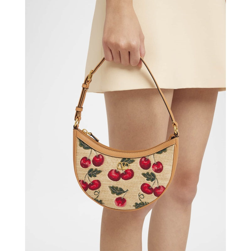 Bolsa Shoulder VLOGO Signature Mini Cherries Jacquard