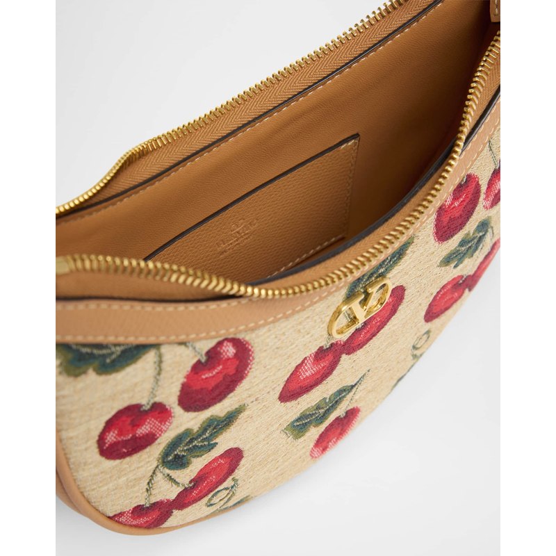 Bolsa Shoulder VLOGO Signature Mini Cherries Jacquard