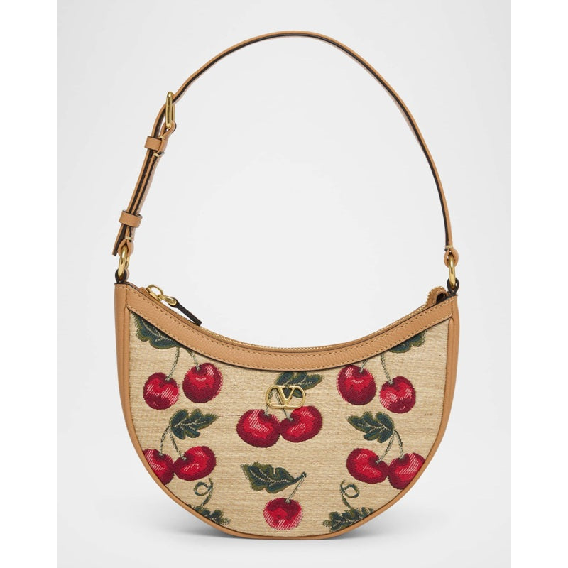 Bolsa Shoulder VLOGO Signature Mini Cherries Jacquard