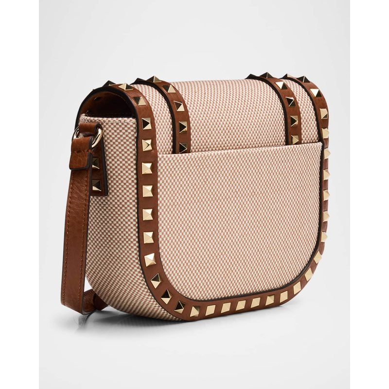 Bolsa Shoulder Small Rockstud Canvas Saddle