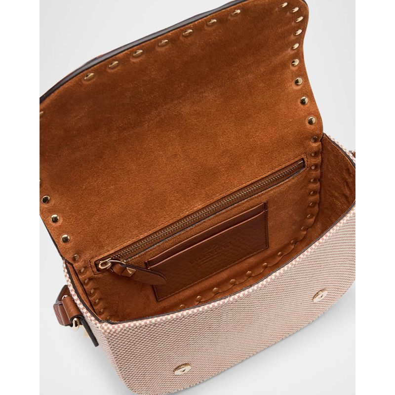 Bolsa Shoulder Small Rockstud Canvas Saddle