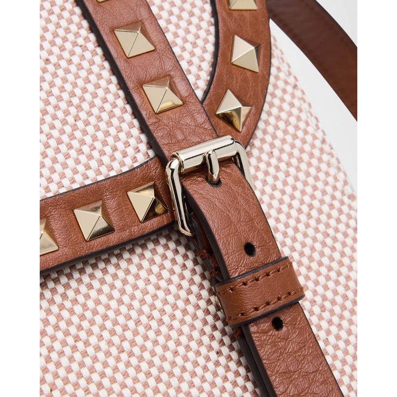 Bolsa Shoulder Small Rockstud Canvas Saddle