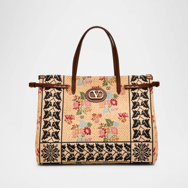 Bolsa Shopper Antibes Medium FlowerLeaves Jacquard - Mercado de Luxo - O Maior E-Commerce de Bens, Produtos e Serviços de Luxo do Brasil.