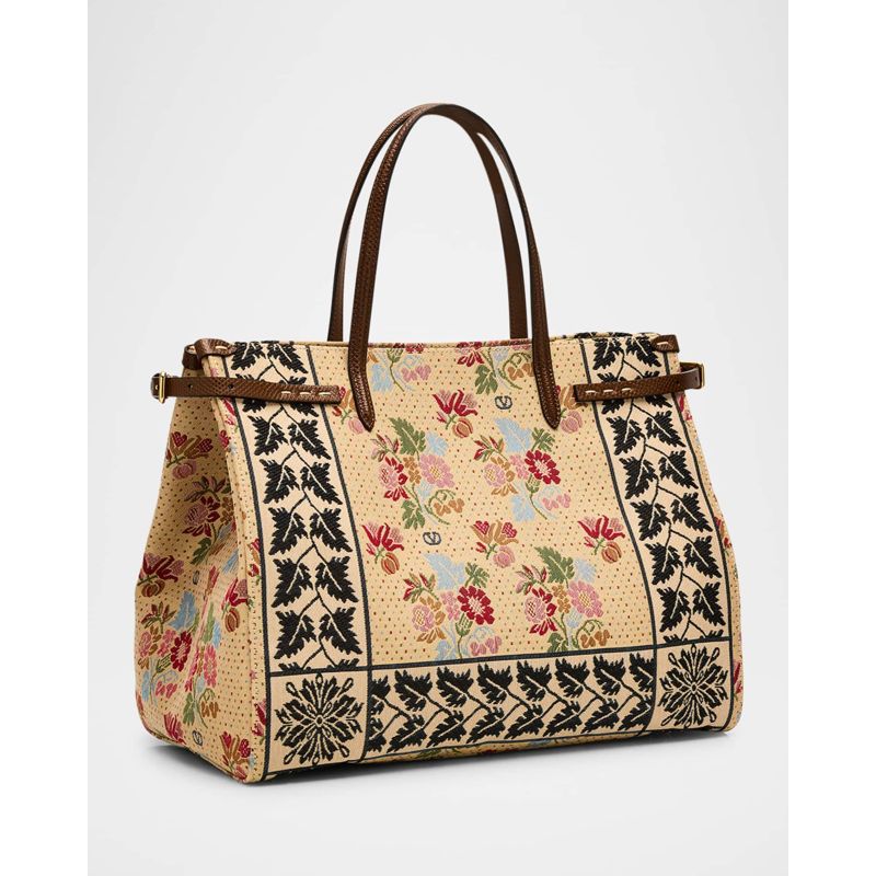 Bolsa Shopper Antibes Medium FlowerLeaves Jacquard