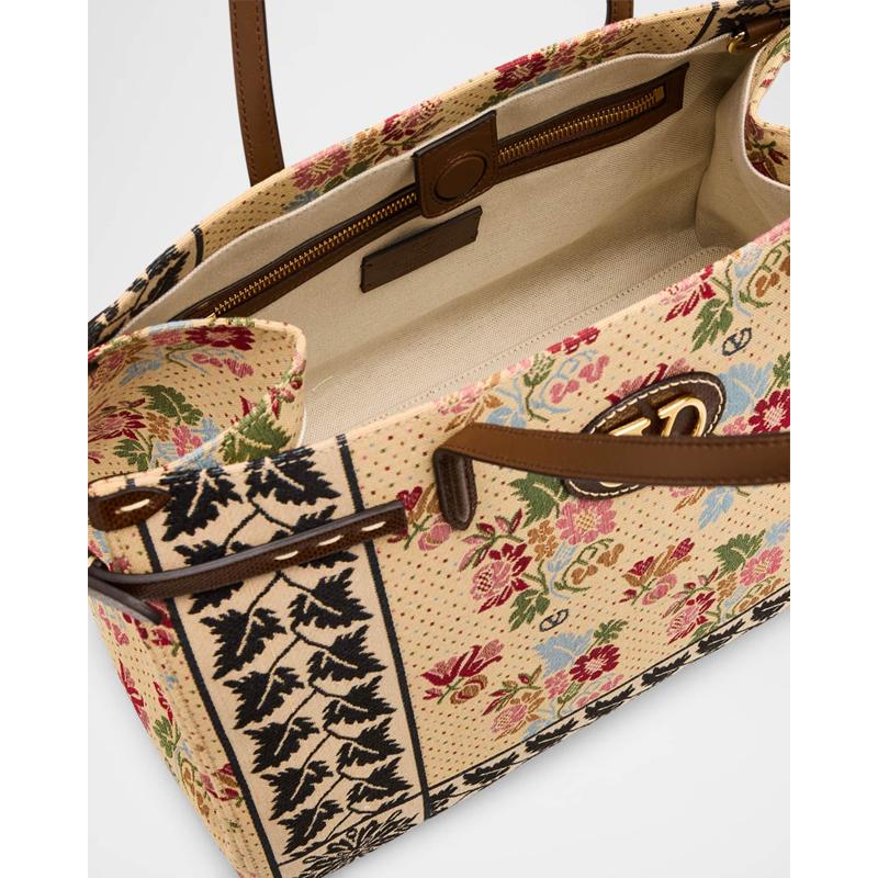 Bolsa Shopper Antibes Medium FlowerLeaves Jacquard