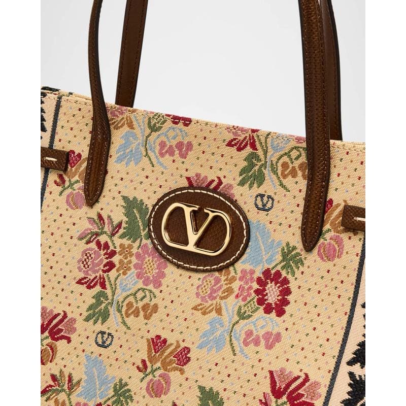 Bolsa Shopper Antibes Medium FlowerLeaves Jacquard