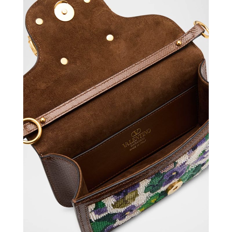 Bolsa Shoulder Loco Embroidered Small with Jewel Logo