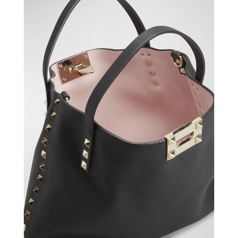 Bolsa Shopper Rockstud Calfskin Small