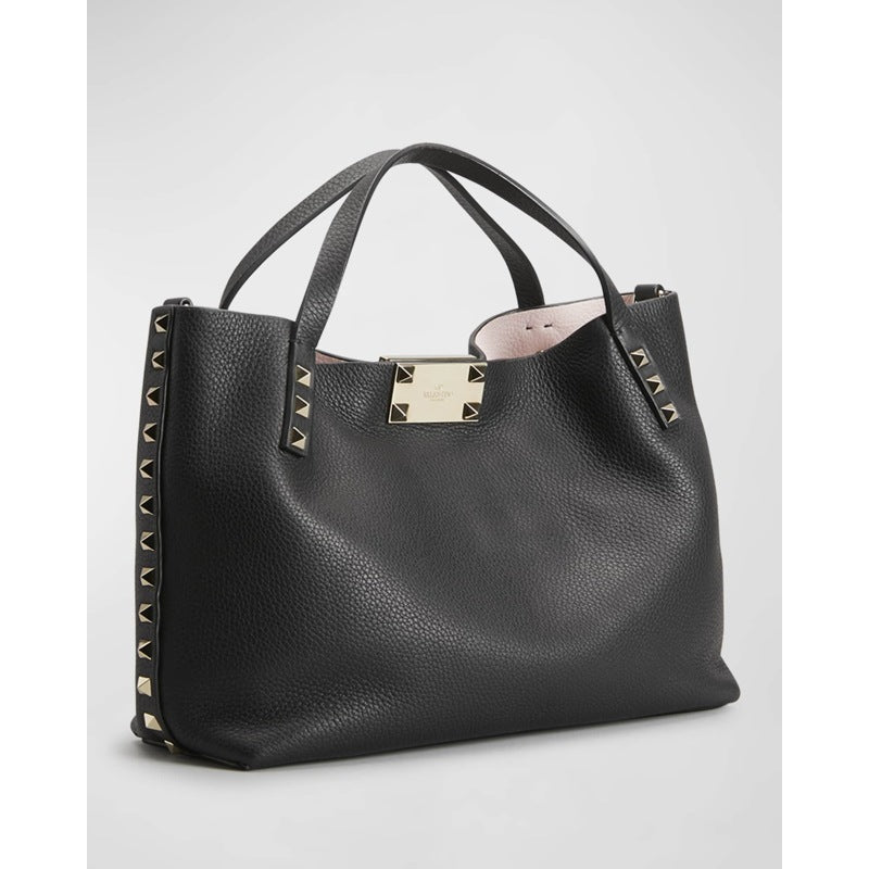 Bolsa Shopper Rockstud Calfskin Small