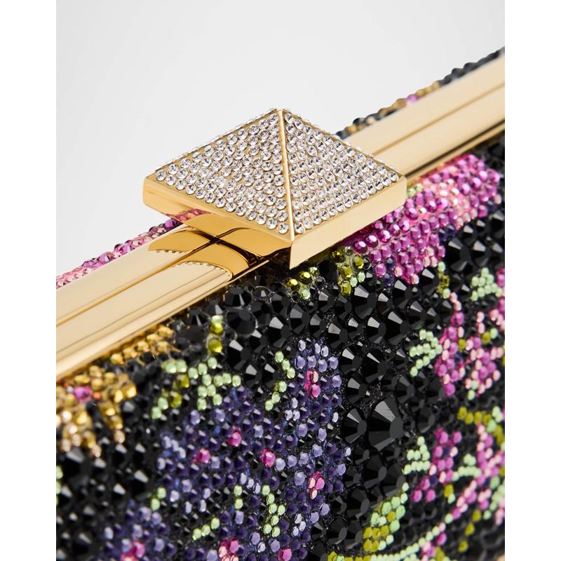 Bolsa Clutch Carry Secrets Flower Embellished Minaudiere