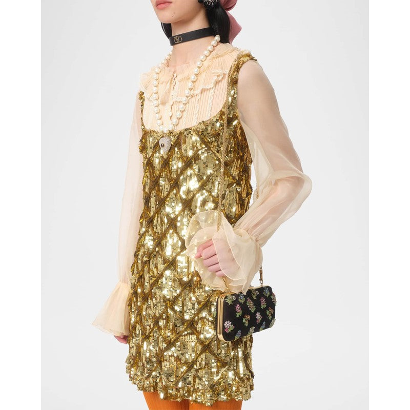 Bolsa Clutch Carry Secrets Little Flower Satin Minaudiere