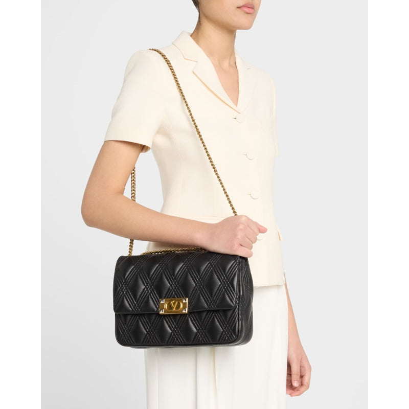 Bolsa Shoulder Rockstud VLOGO Quilted Chain