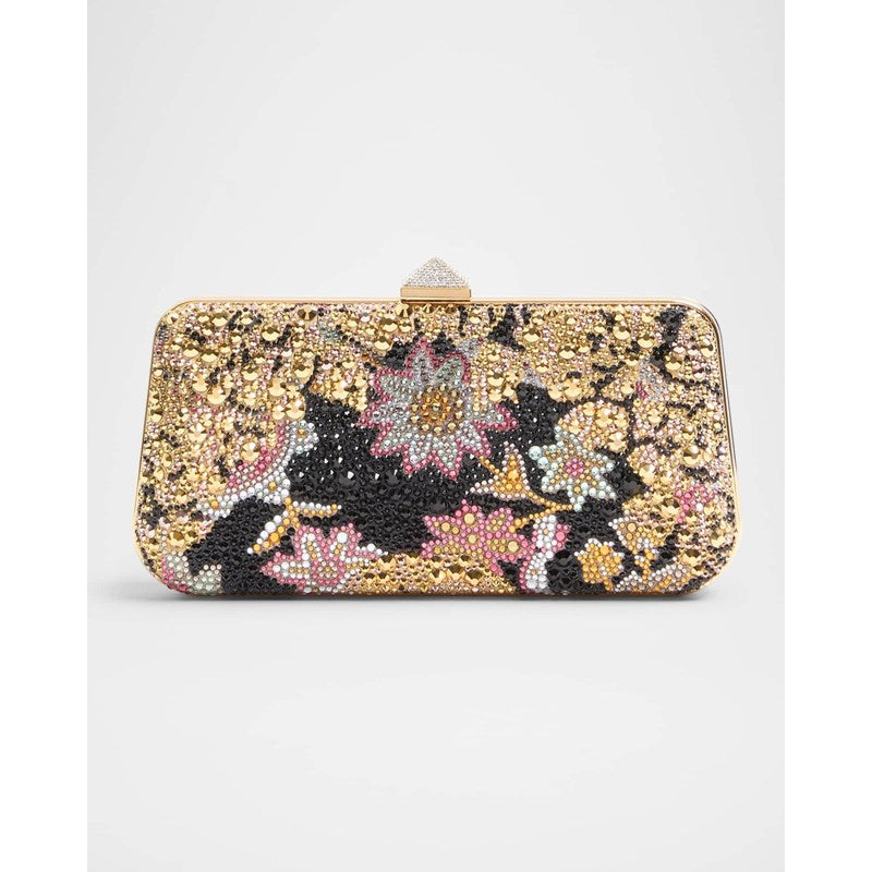 Bolsa Clutch Carry Secrets Floral Crystal Minaudiere