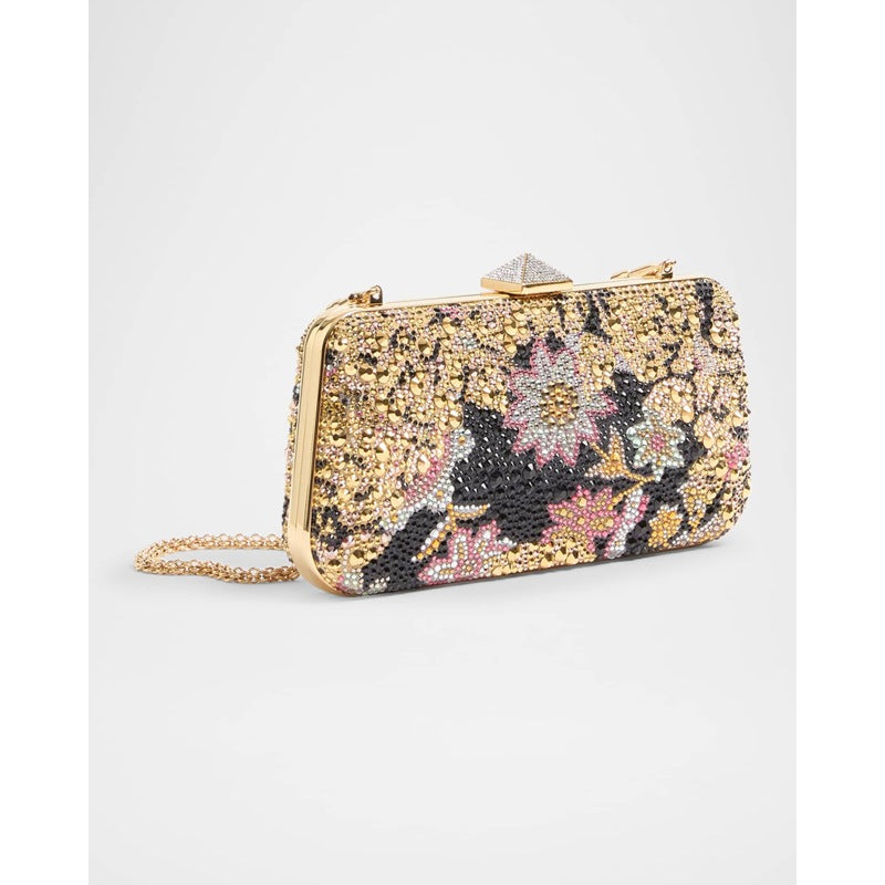 Bolsa Clutch Carry Secrets Floral Crystal Minaudiere