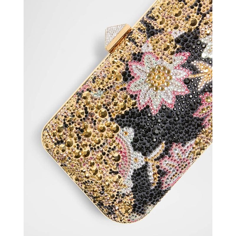 Bolsa Clutch Carry Secrets Floral Crystal Minaudiere