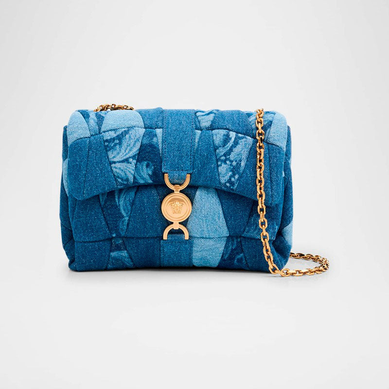 Bolsa Shoulder La Medusa Kleio Quilted Denim - Mercado de Luxo - O Maior E-Commerce de Bens, Produtos e Serviços de Luxo do Brasil.