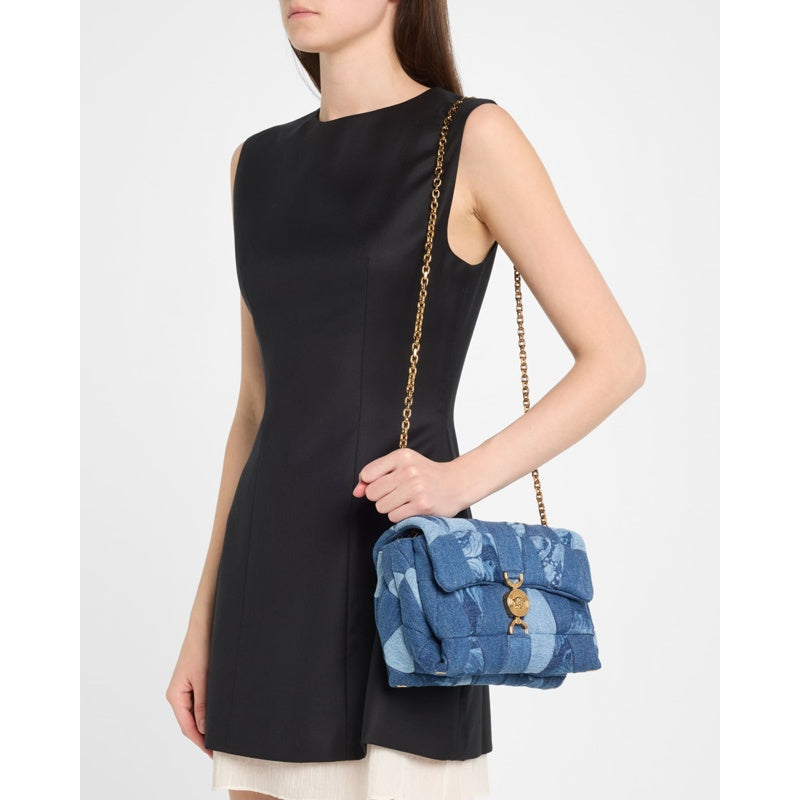 Bolsa Shoulder La Medusa Kleio Quilted Denim