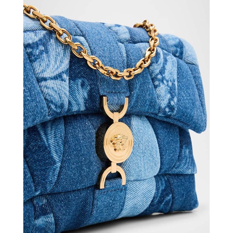 Bolsa Shoulder La Medusa Kleio Quilted Denim