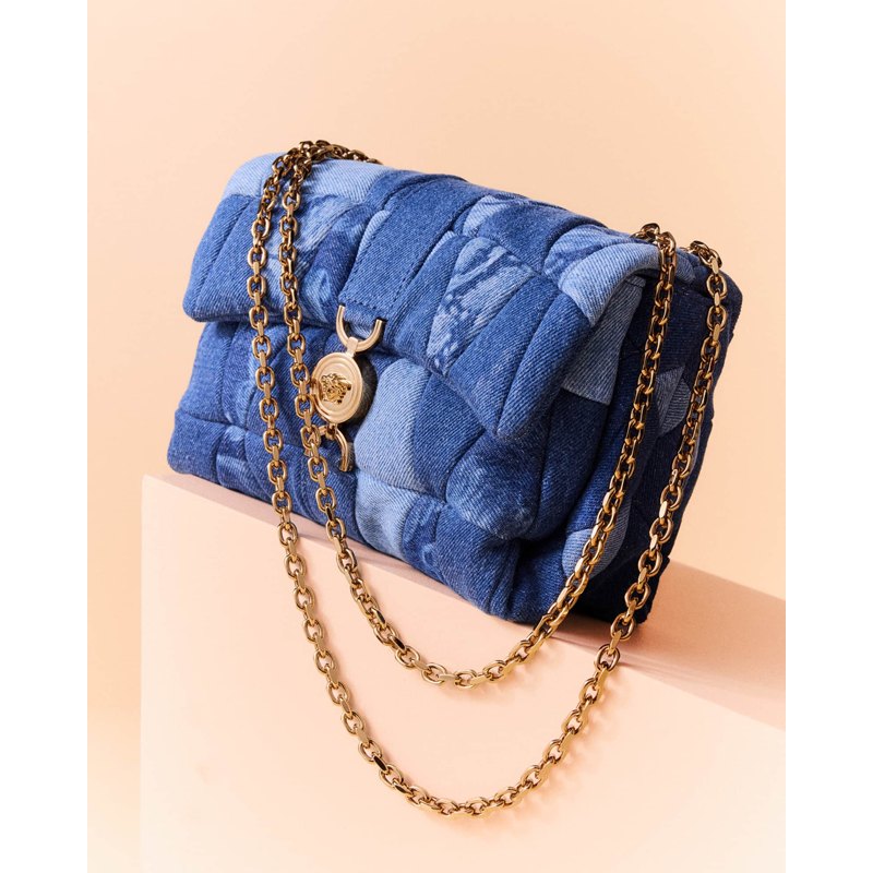 Bolsa Shoulder La Medusa Kleio Quilted Denim