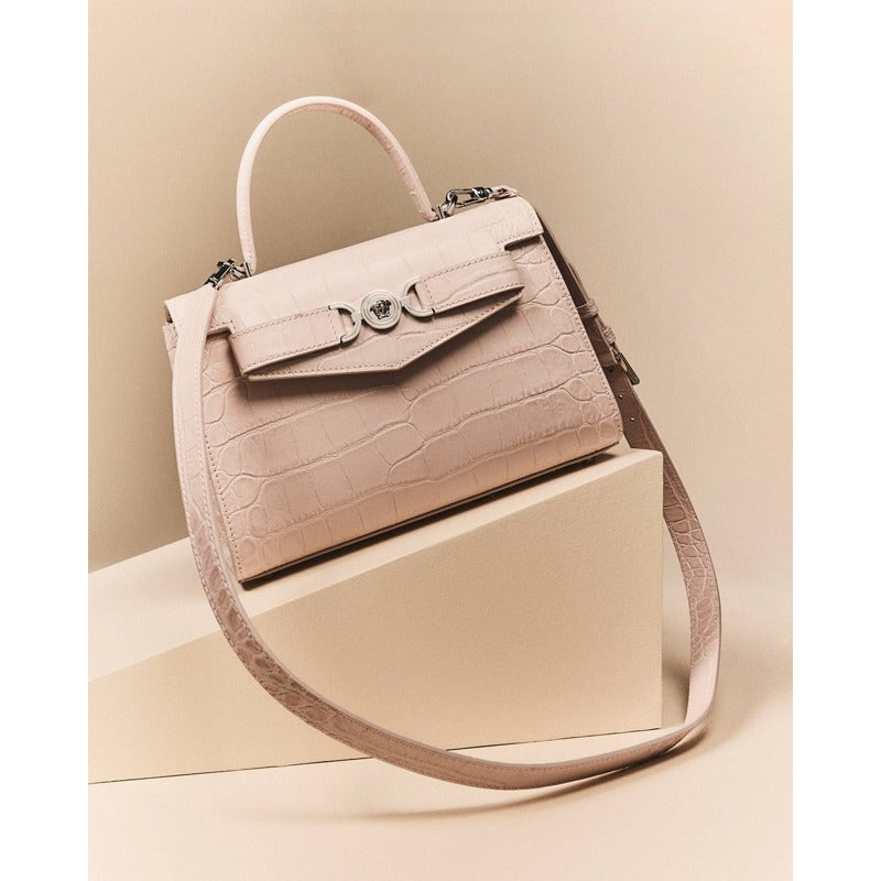 Bolsa Handle Medusa 95 Croc-Embossed