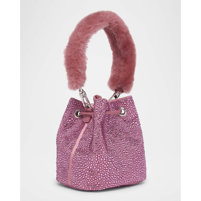 Bolsa Bucket La Medusa Embellished Faux Fur