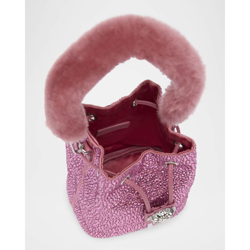 Bolsa Bucket La Medusa Embellished Faux Fur