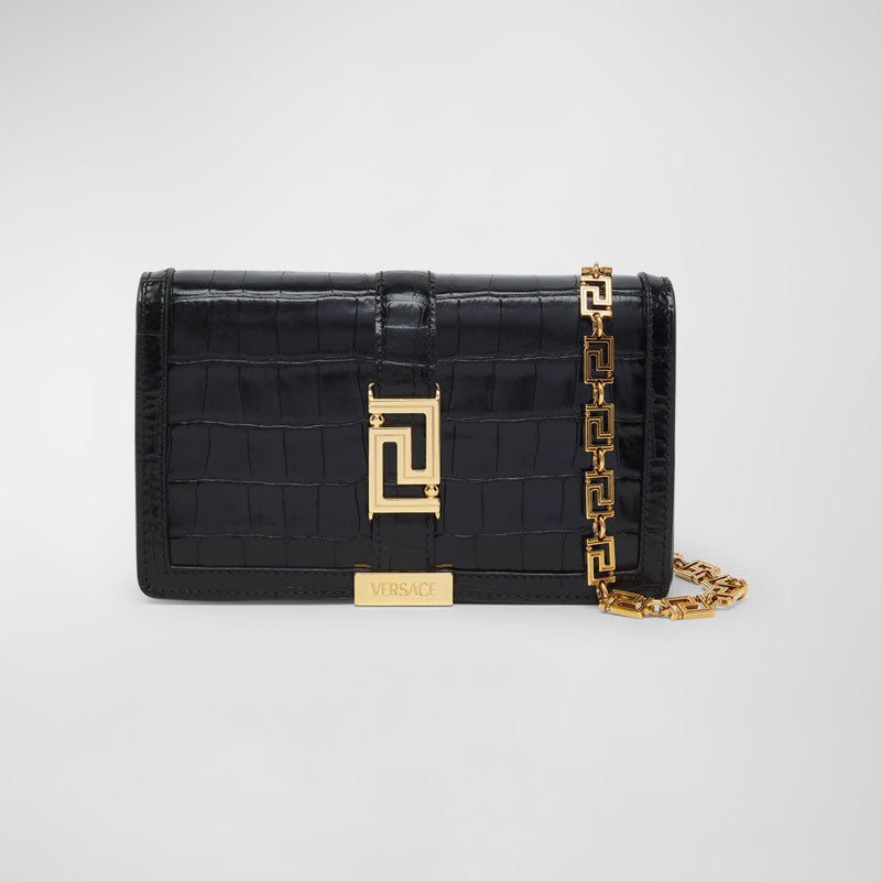 Bolsa Wallet Greca Goddess Croc-Embossed on Chain - Mercado de Luxo - O Maior E-Commerce de Bens, Produtos e Serviços de Luxo do Brasil.