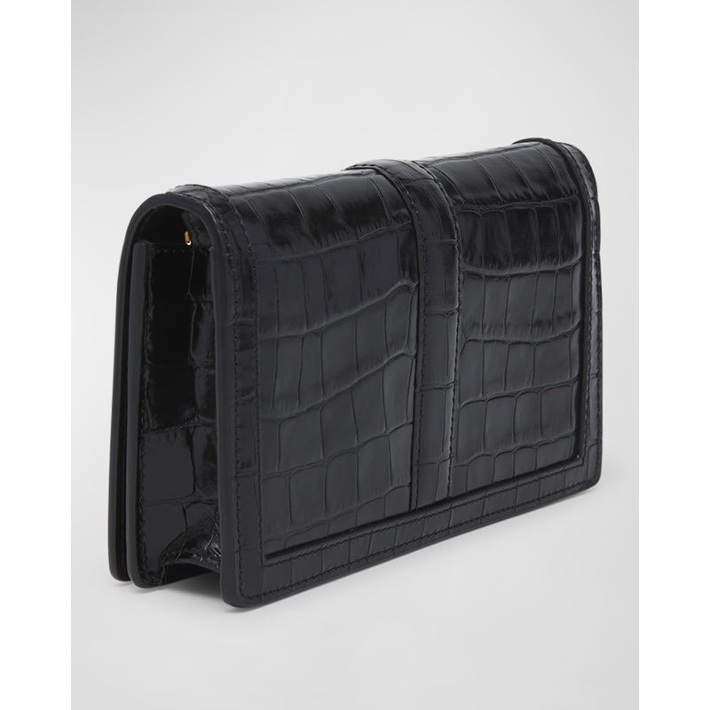 Bolsa Wallet Greca Goddess Croc-Embossed on Chain