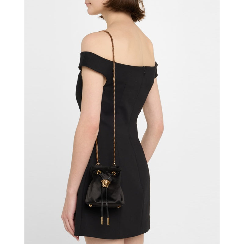 Bolsa Bucket La Medusa Drawstring Satin
